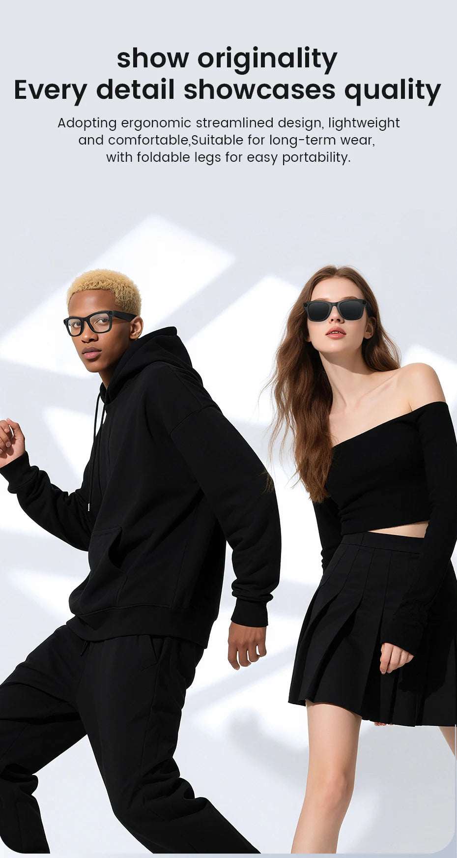 Smart Glasses HD Camera Anti-Shake Noise Reduction