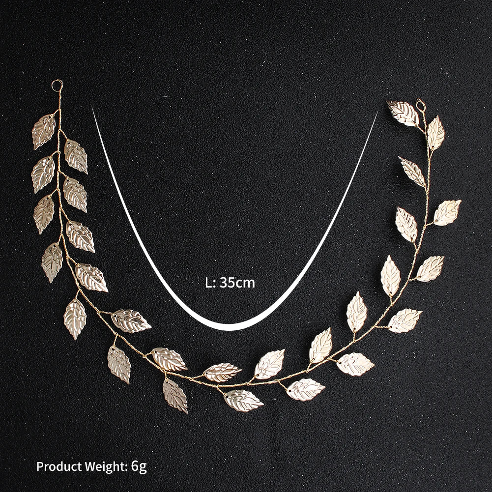 Vương Miện Cô Dâu Ngọc Trai Lá Hoa Đính Đá Sang Trọng