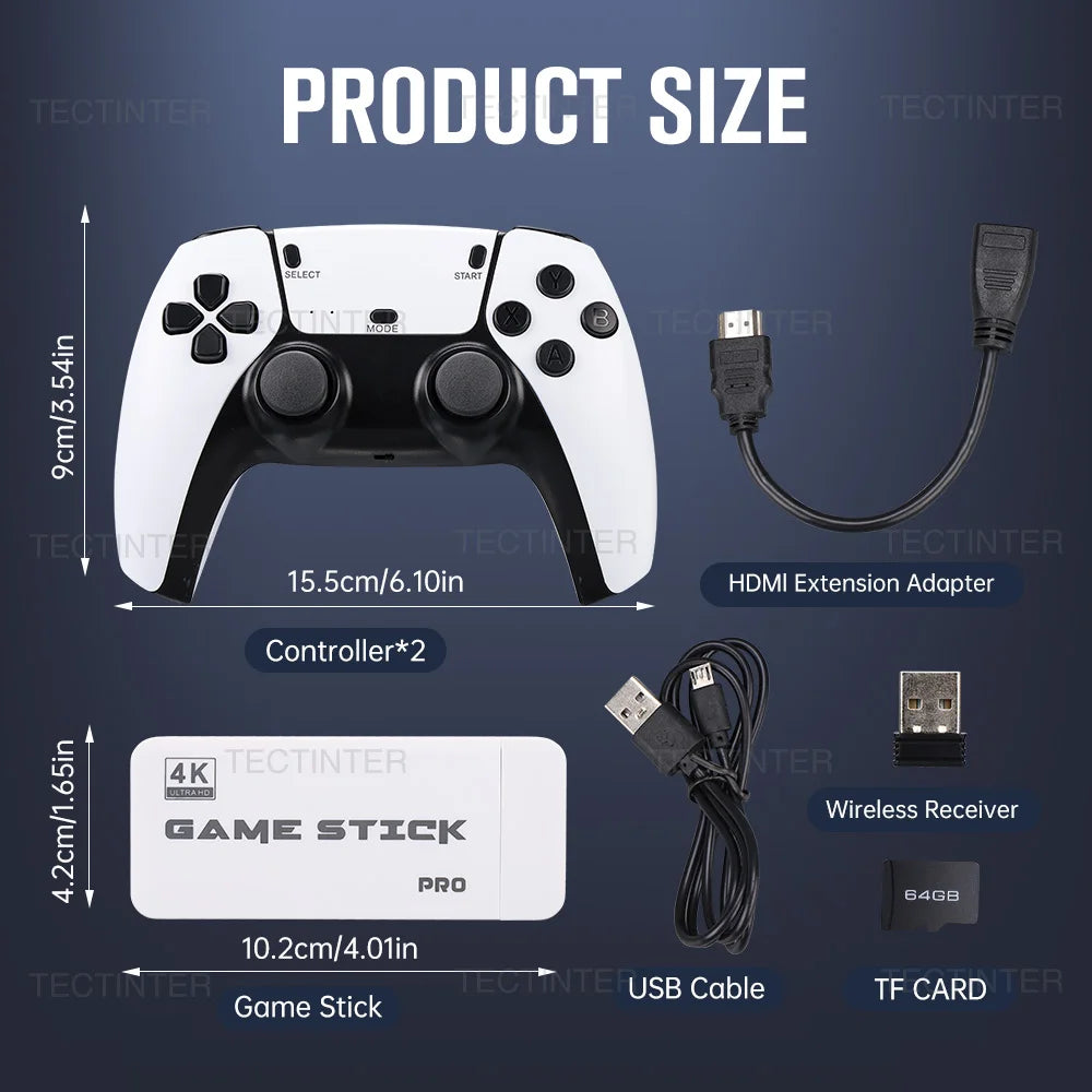 Máy Chơi Game M15 Retro 4K Tay Cầm Không Dây 2 Người - Daisan Mart