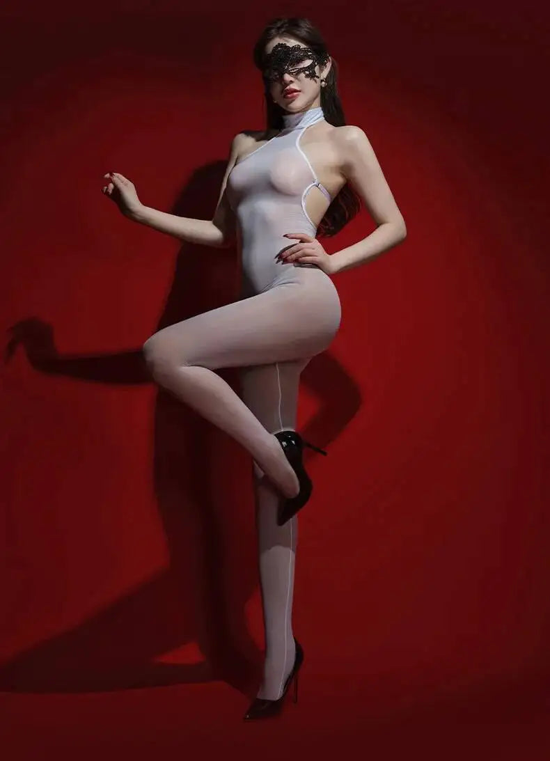 Sexy Backless Glossy Bodysuit 6D Horse Oil ZNZ1