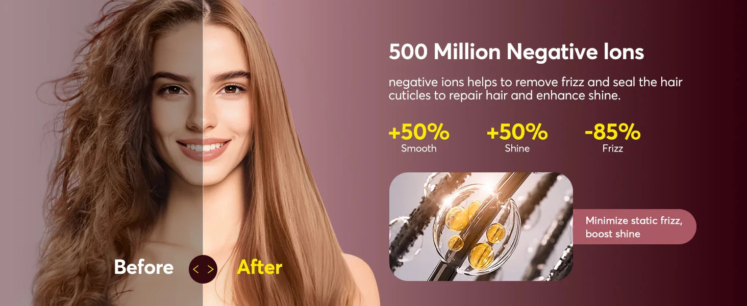 High Speed ​​5 in 1 Hair Dryer Hot Air Comb Set,Hair Brush Curling Iron Hair Straightener Styling Tool For Blow Dryer Gift Box