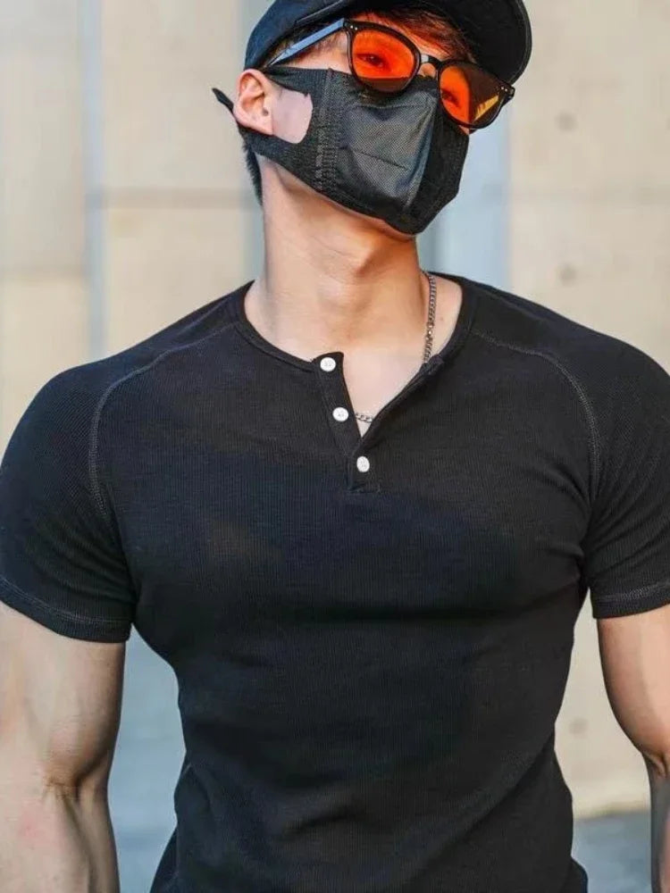 Men's Slim Fit White Simple Comfortable T-Shirt XL