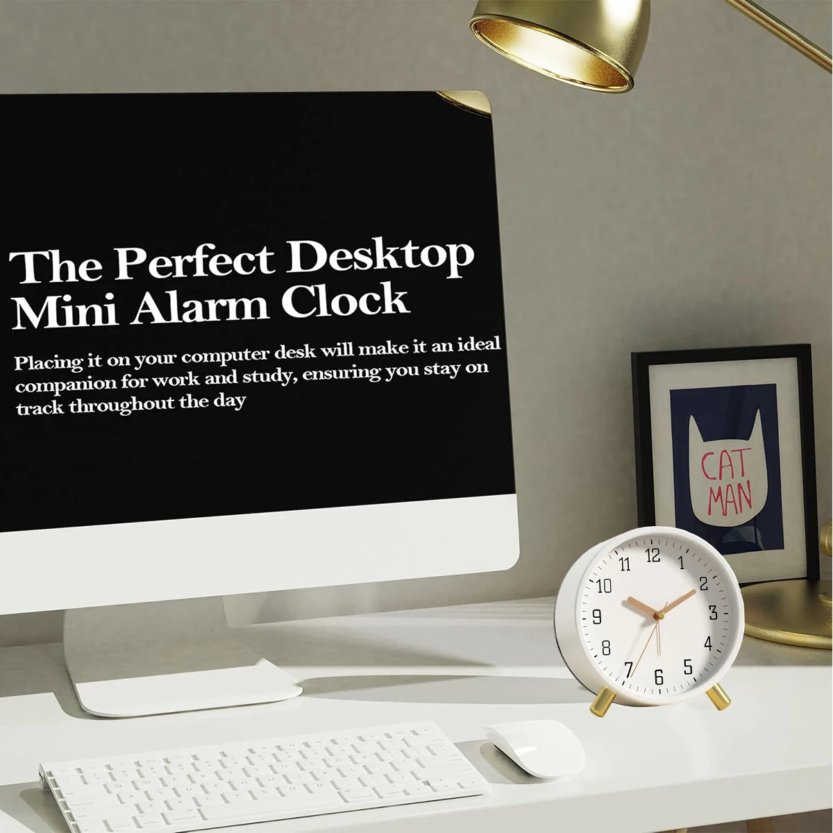 Đồng Hồ Báo Thức Retro Nhỏ Gọn, Không Gây Tiếng Ồn