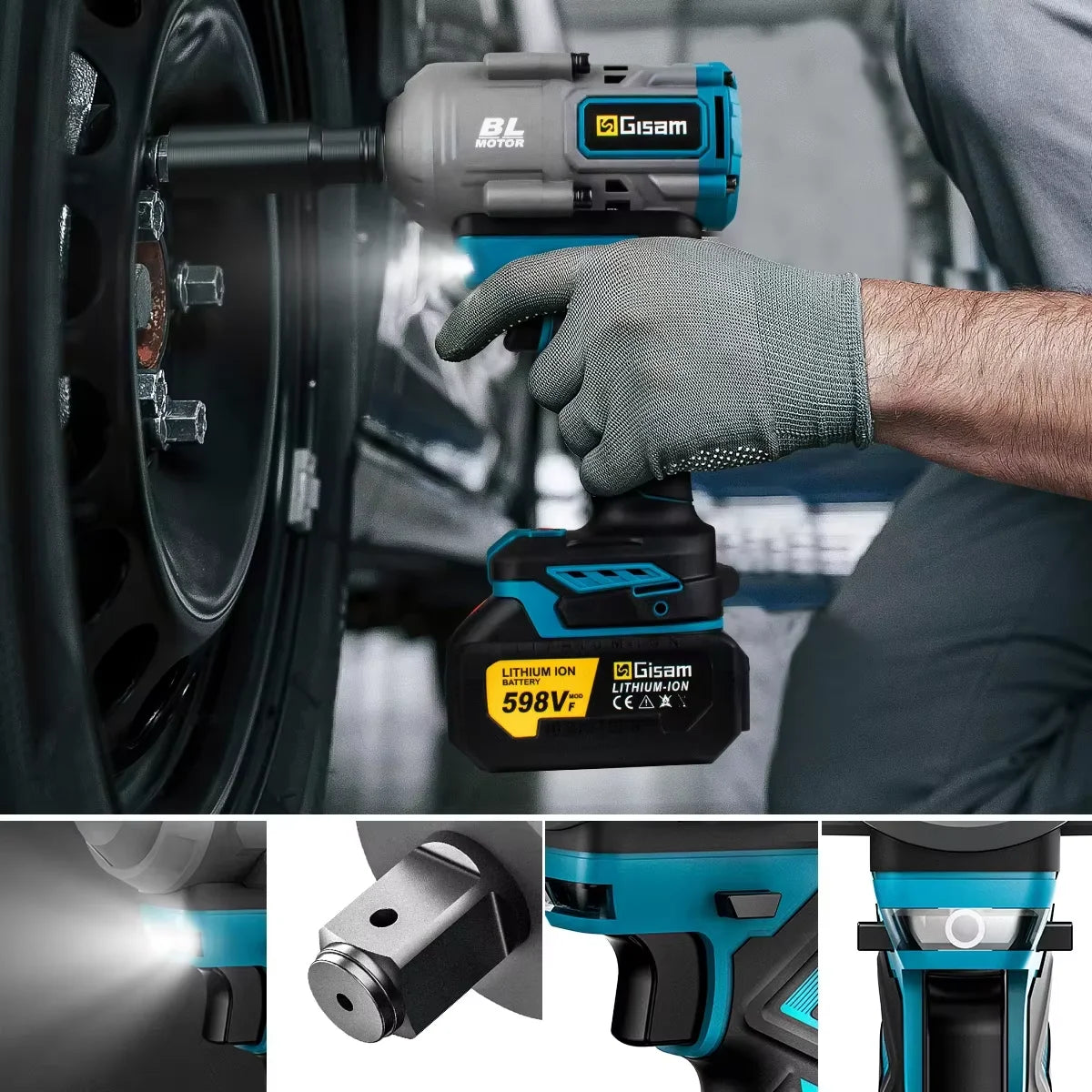 Máy Siết Bu Lông Không Chổi Than 2000N.M Gisam 18V - Daisan Mart