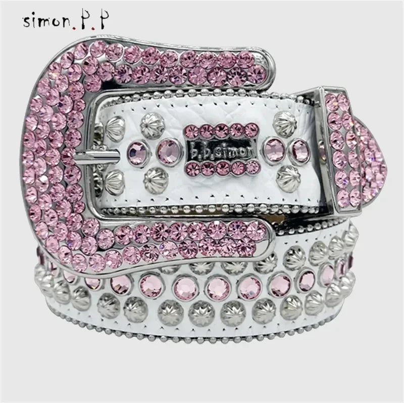 BB Simon belt with luxurious rhinestones for men and women
