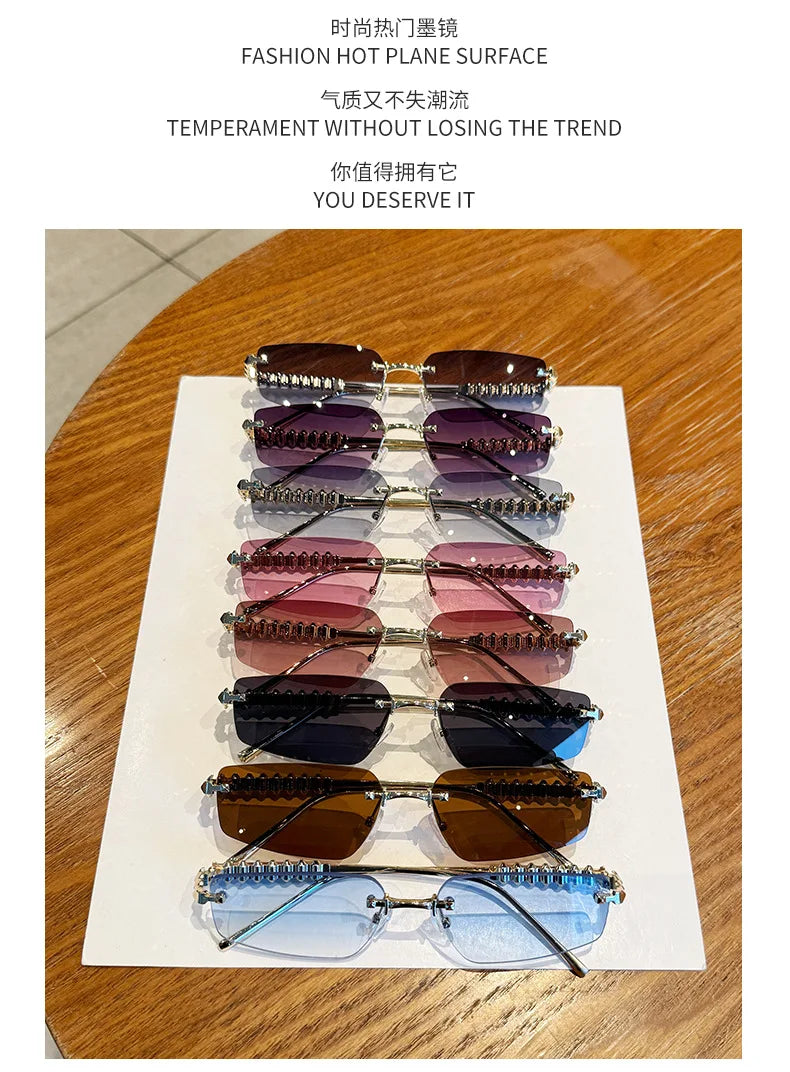 Kính Râm Thời Trang Không Viền 2025 Cho Nữ