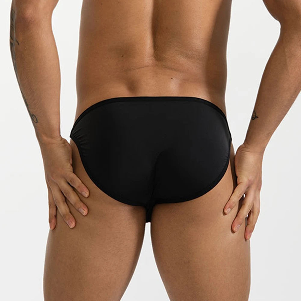 Ice Silk Men's Sexy Low-Waist Transparent Underwear