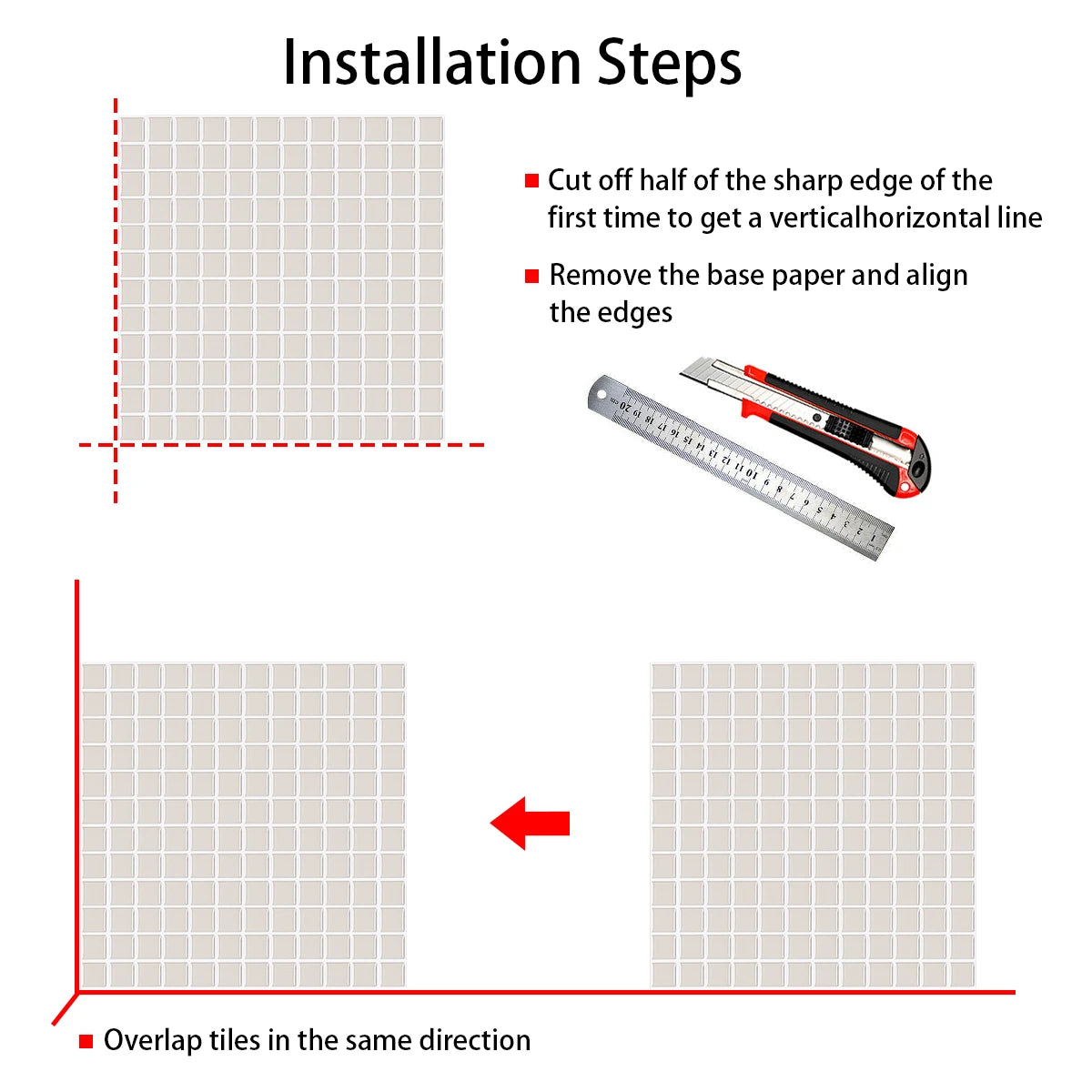 Gạch Dán Tường 3D Xám Nhạt - Vividtiles DIY Nhà Bếp