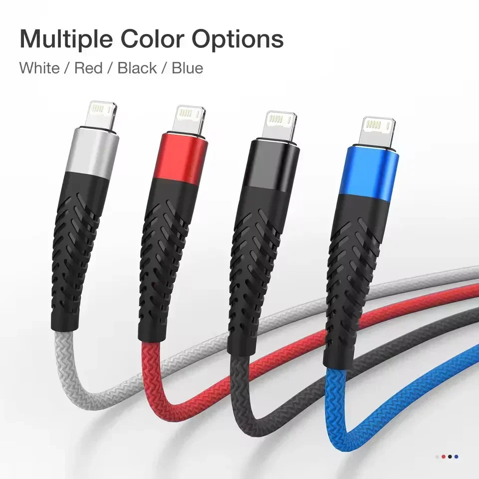 3A USB Fast Charging Cable For iPhone/iPad Multi-Length