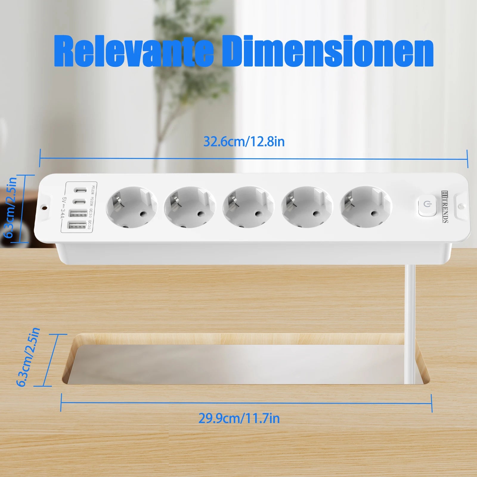 Ổ Cắm 4/5 Lỗ Đa Năng Có USB, Dây Dài 2m EU Plug