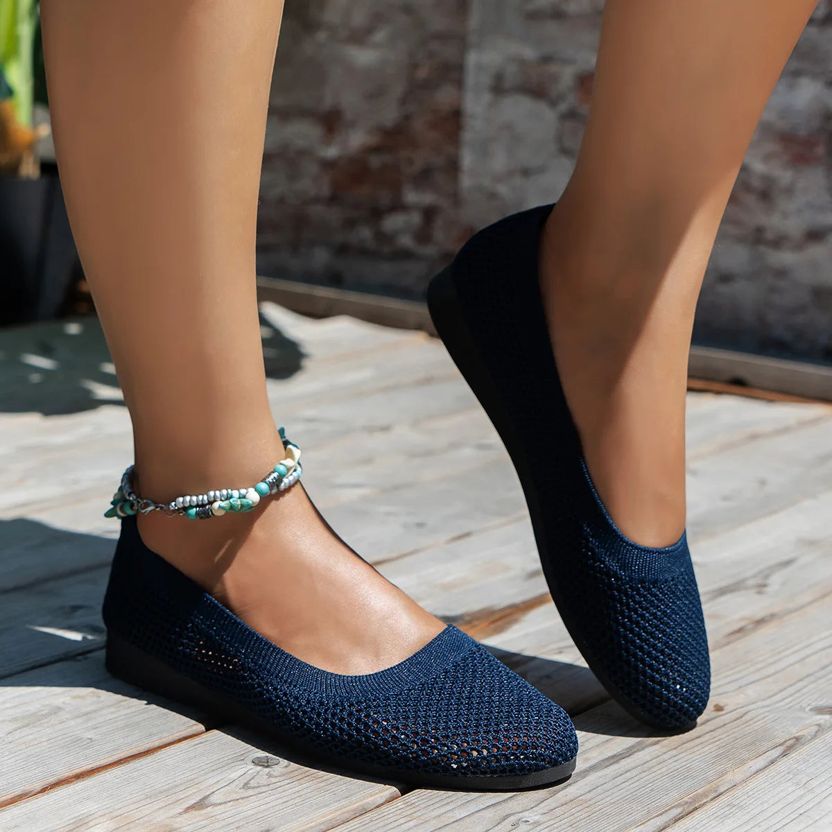 Giày Bệt Nữ Mũi Tròn Êm Ái Thời Trang Năng Động