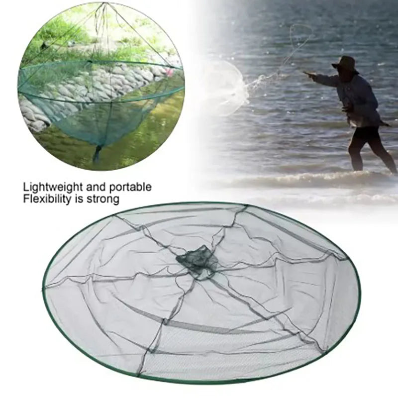 Giỏ Lưới Gấp Tròn - Dụng Cụ Câu Cá Tiện Lợi