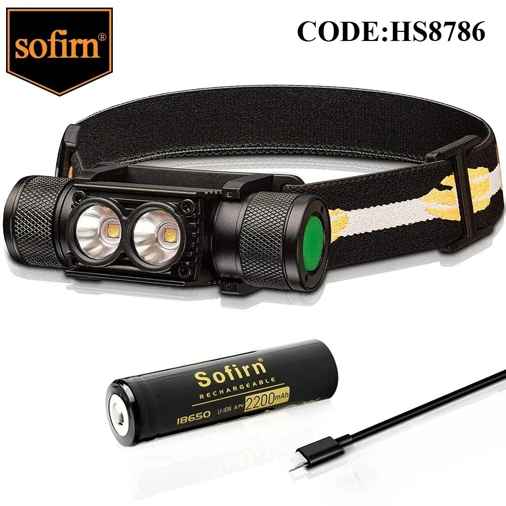 H25L USB Rechargeable Headlamp 18650 Head Light Dual TN-3535 1200LM 90CRI 5000K
