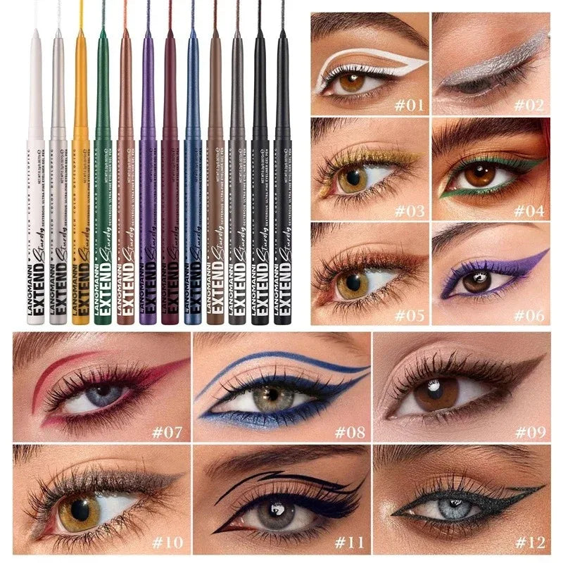 Gothic Punk 12 Color Long Lasting Waterproof Gel Eyeliner