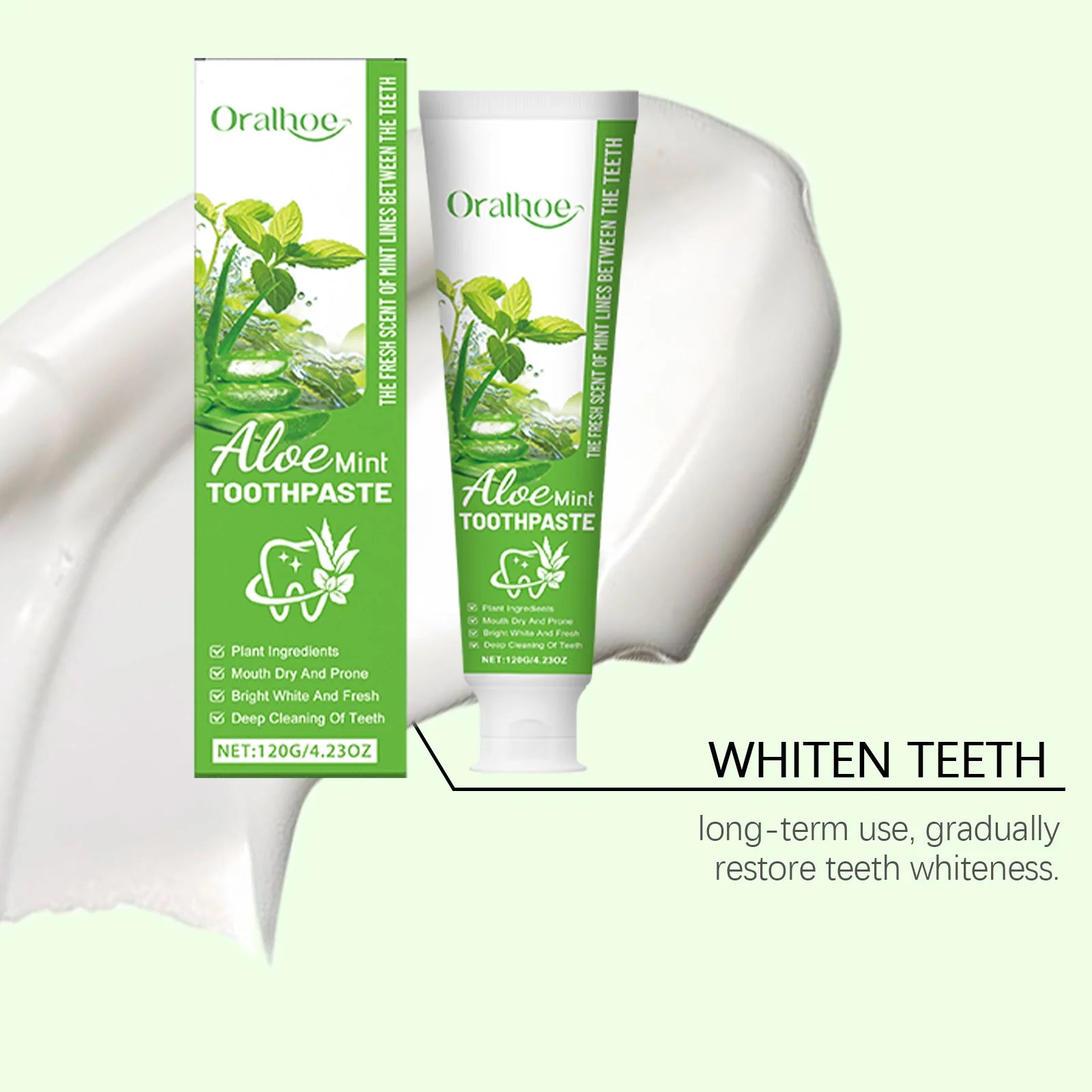 Aloe Vera Whitening Toothpaste Remove Yellowing Teeth Stain Calculus Repair Decay Fresh Oral Gentle Cleaning Brighten Toothpaste - Daisan Mart