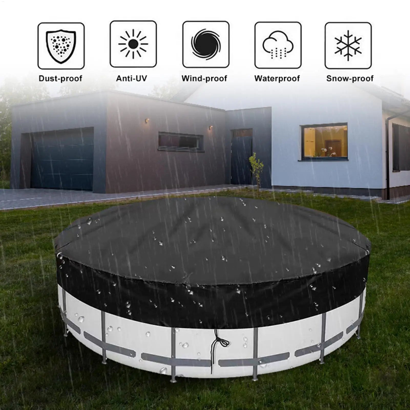Tấm Bạt Tròn Che Hồ Bơi Gấp Gọn - Bảo Vệ & Chống Bụi