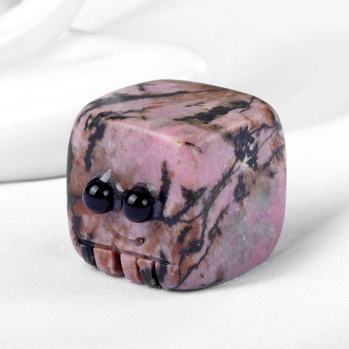 Natural Quartz Stone Block Carved Smile Reiki