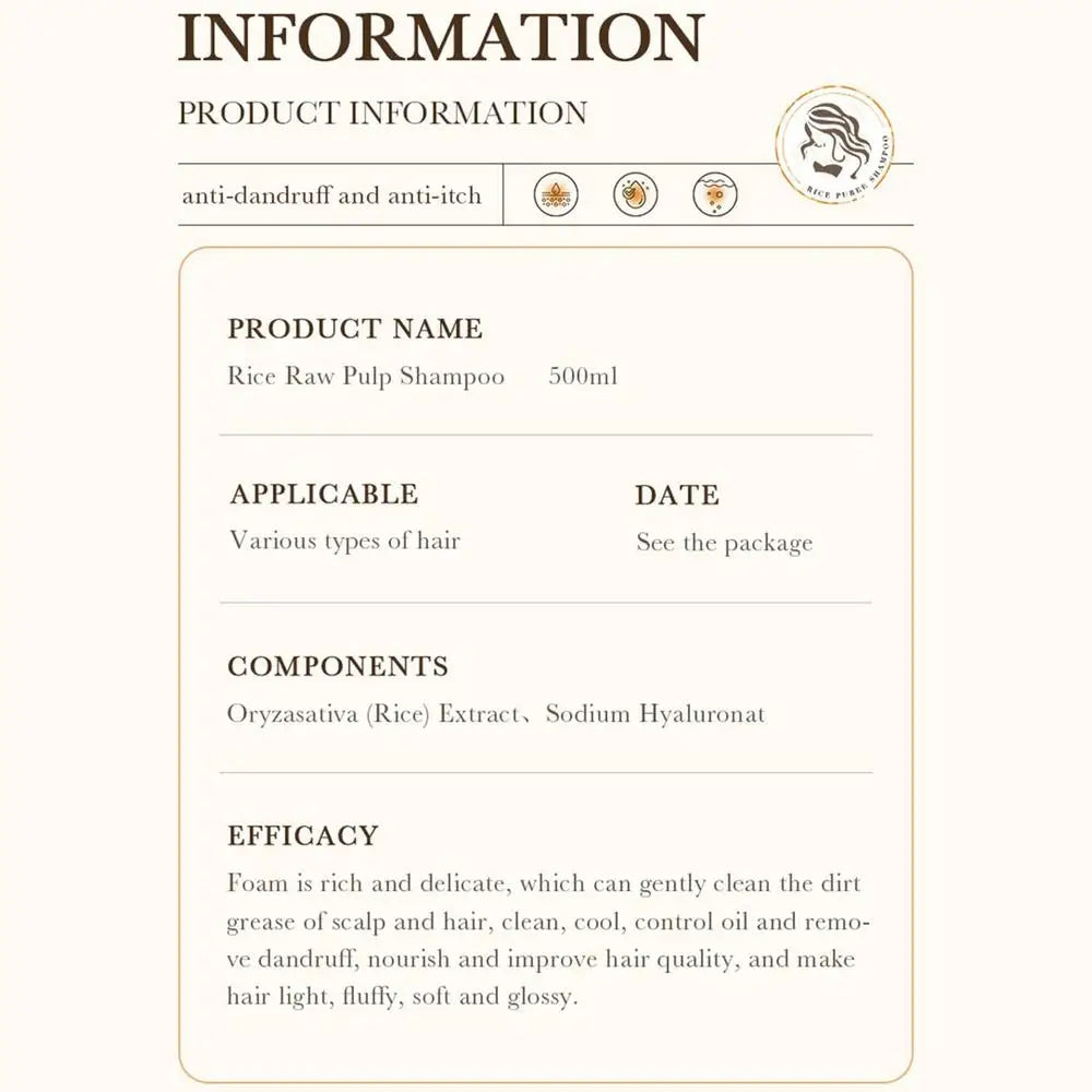 Dầu Gội Dưỡng Tóc Gạo - Dưỡng Ẩm & Phục Hồi Tóc Yếu