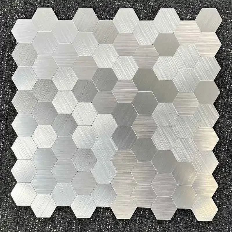 4pcs/lot Mosaic Wall Tile Peel And Stick Self Adhesive Waterproof Aluminum composite hexagon Kitchen Bath Tile Backsplash 97