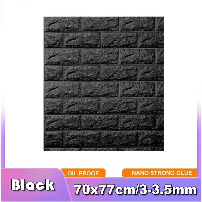 3D Brick Wall Sticker Strong three-dimensional 77*70cm Monochrome and Retro adesivos de parede paper Bring the fun of home life - Daisan Mart
