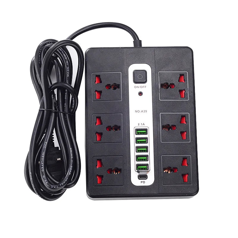 Smart Multi-function Socket Fast Charging USB Long