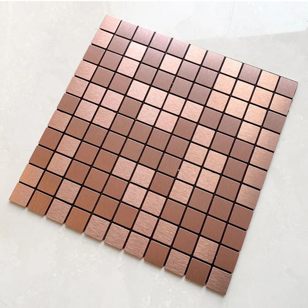 Home Decor Square Mosaic Sticker Aluminum Plastic Moisture-proof Tile Wall Sticker Waterpoof Self-adhesive Art Mural Bathroom