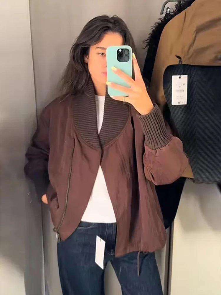 Áo Khoác Nữ Cổ Điển Dày Dặn Cotton Mùa Thu Đông