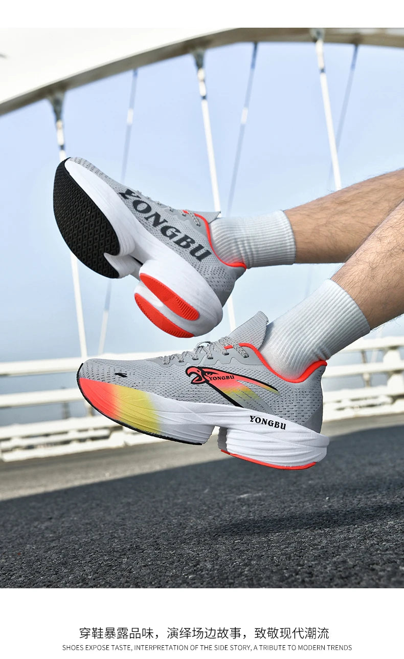 Giày Chạy Bộ Đệm Khí Carbon Nhẹ Êm Chân Chống Trượt