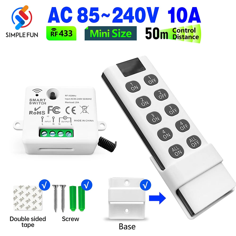 Smart Switch RF 4in1 Remote Control 433MHz