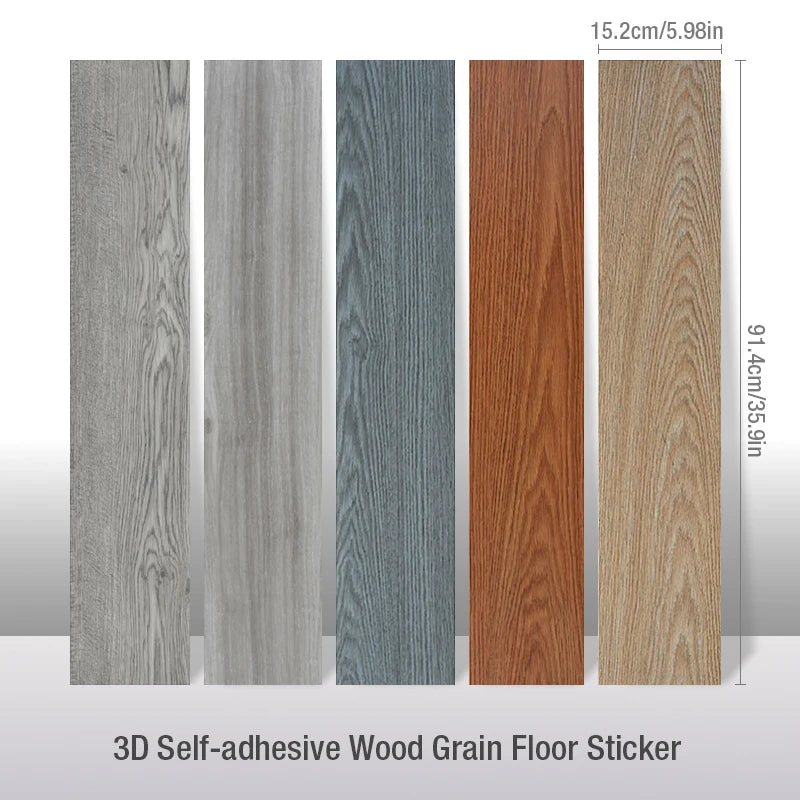 3D Self-Adhesive Thick Wood Grain Floor sticker Wallpaper Modern Wall Sticker Waterproof Living Room Toilet Kitchen Home Decor