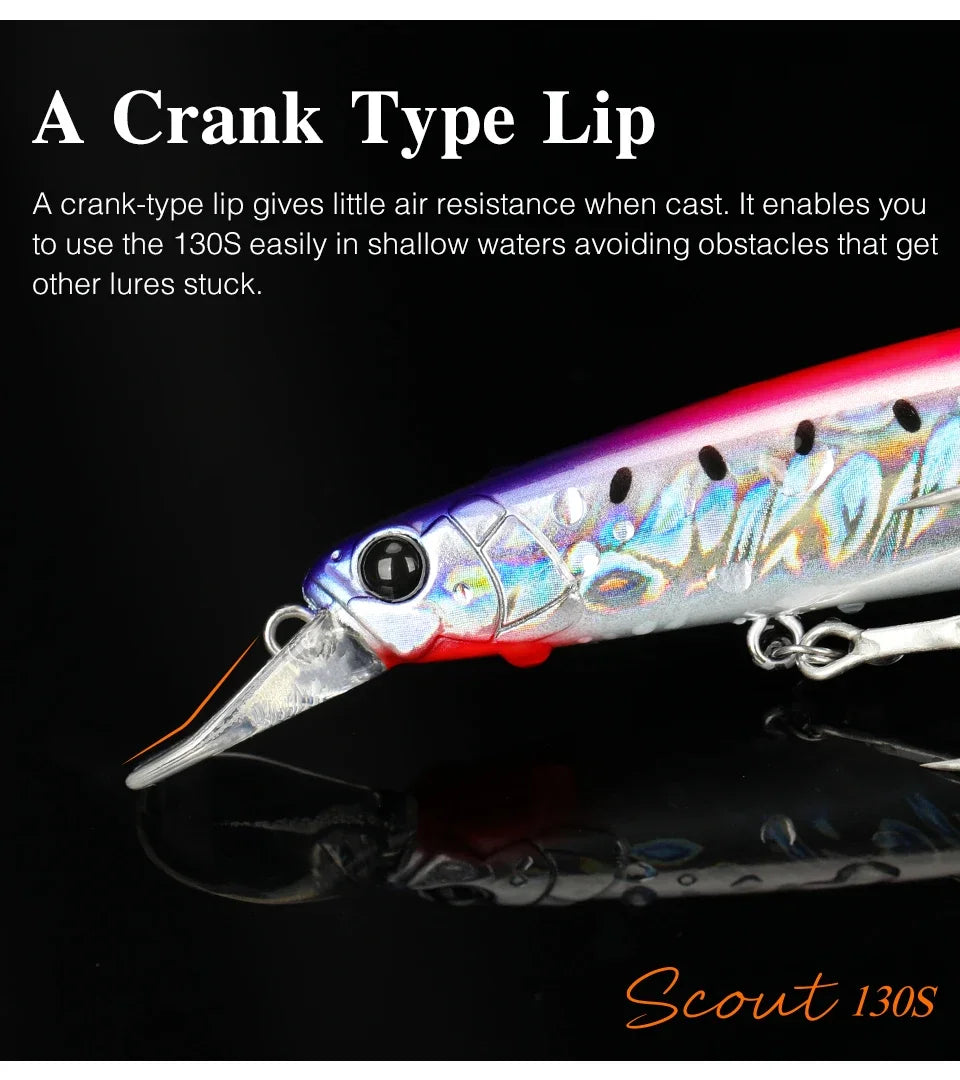 TSURINOYA 130S Sinking Minnow Fishing Lure SCOUT 130mm 24g Long Casting Seabass Flounder Artificial Large Sea Fishing Hard Baits