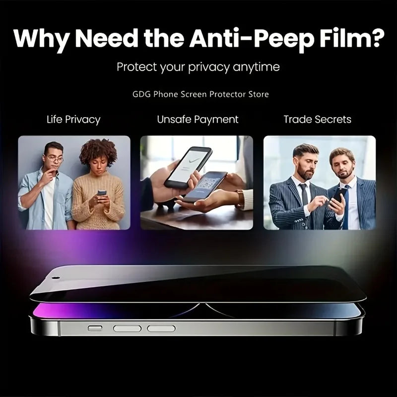 5Pcs Privacy Screen Protectors for iPhone 16 15 14 13 12 11 Pro Max 12 13Mini Protective Glass for iPhone 7 8 XR XSMAX Glass - Daisan Mart