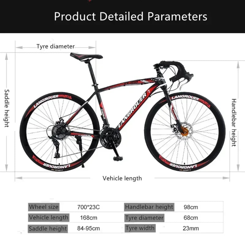 27/30 speed Bending Road Bike 700C Variable Speed ​​Adult Male Female Student Dual Disc Brake Bike Racing mountainbike