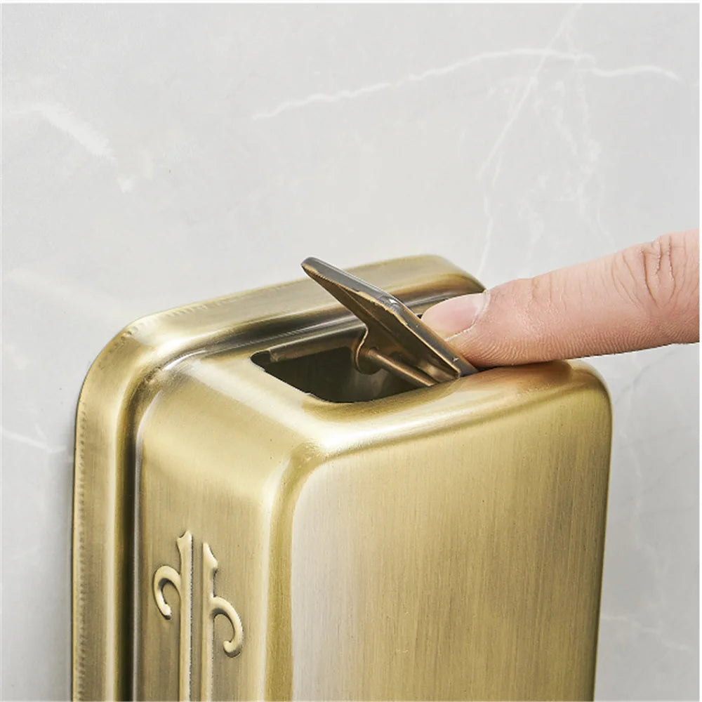Bình Xà Phòng Treo Tường Inox 304 Mạ Vàng Hồng Cổ - Daisan Mart