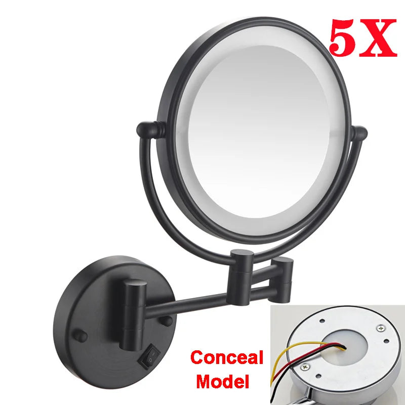 High-end Brushed Gold LED Hotel Makeup Mirror