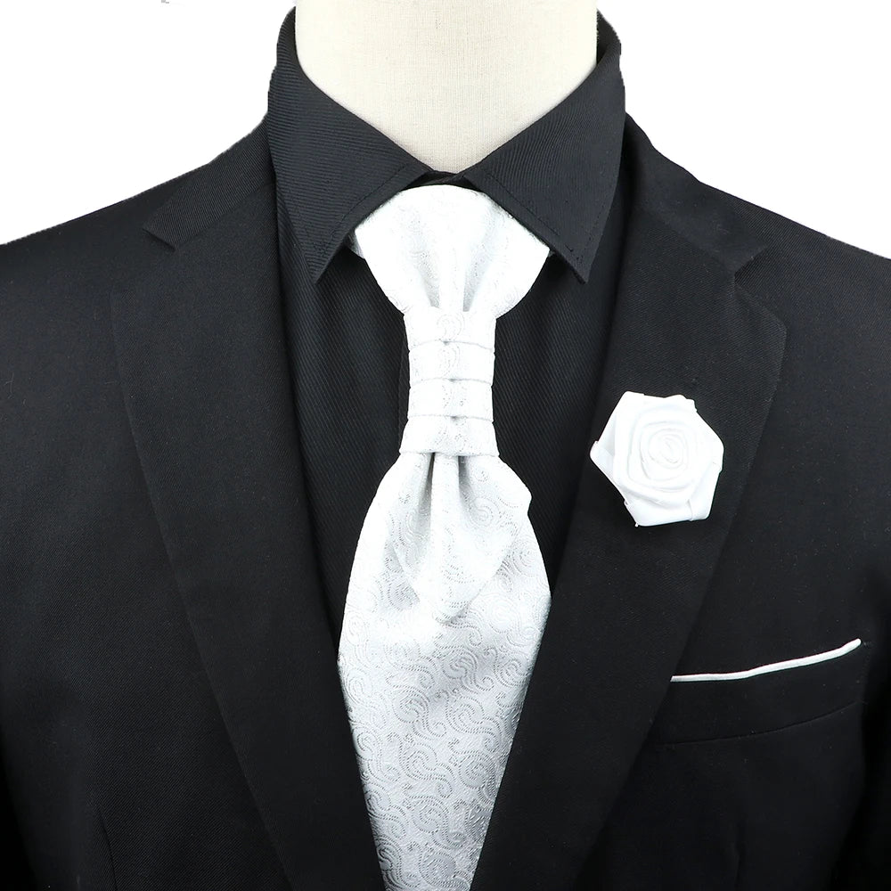 Premium luxury Paisley men's tie &amp; brooch