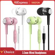 3.5mm Bass HiFi In-Ear Headphones with Mic for Phone