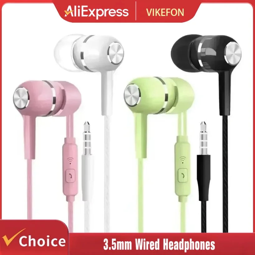 3.5mm Bass HiFi In-Ear Headphones with Mic for Phone