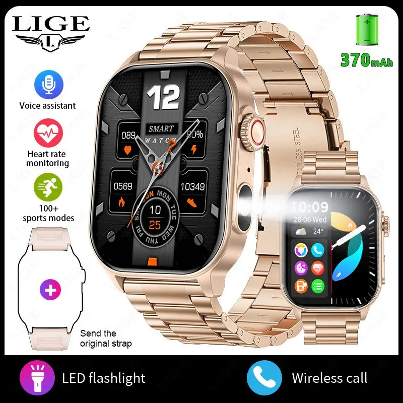 LIGE 2.01 Smart Watch Bluetooth Call Health