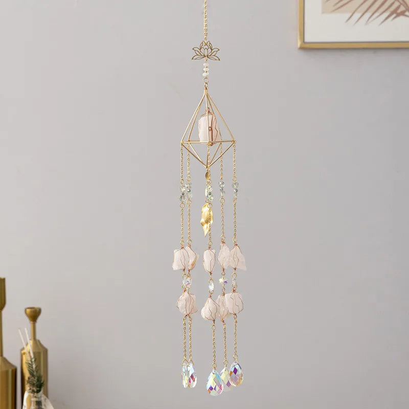 Rose Quartz Feng Shui Decorative Tower
