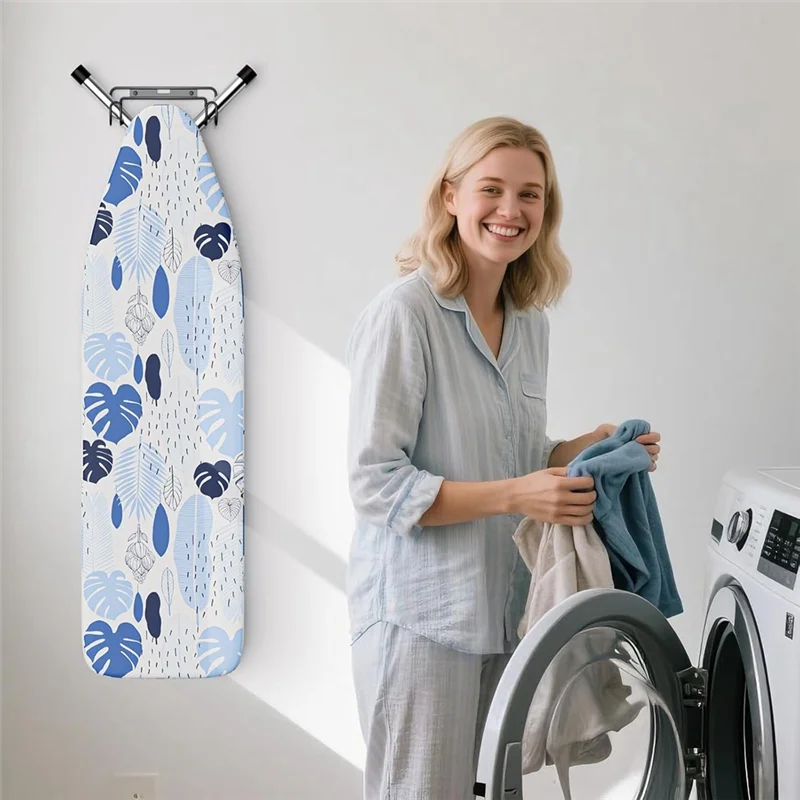 Ironing Board Hanger With Removable Hook, Over The Door& Wall Mount Ironing Board Holder Organizer Wall Rack