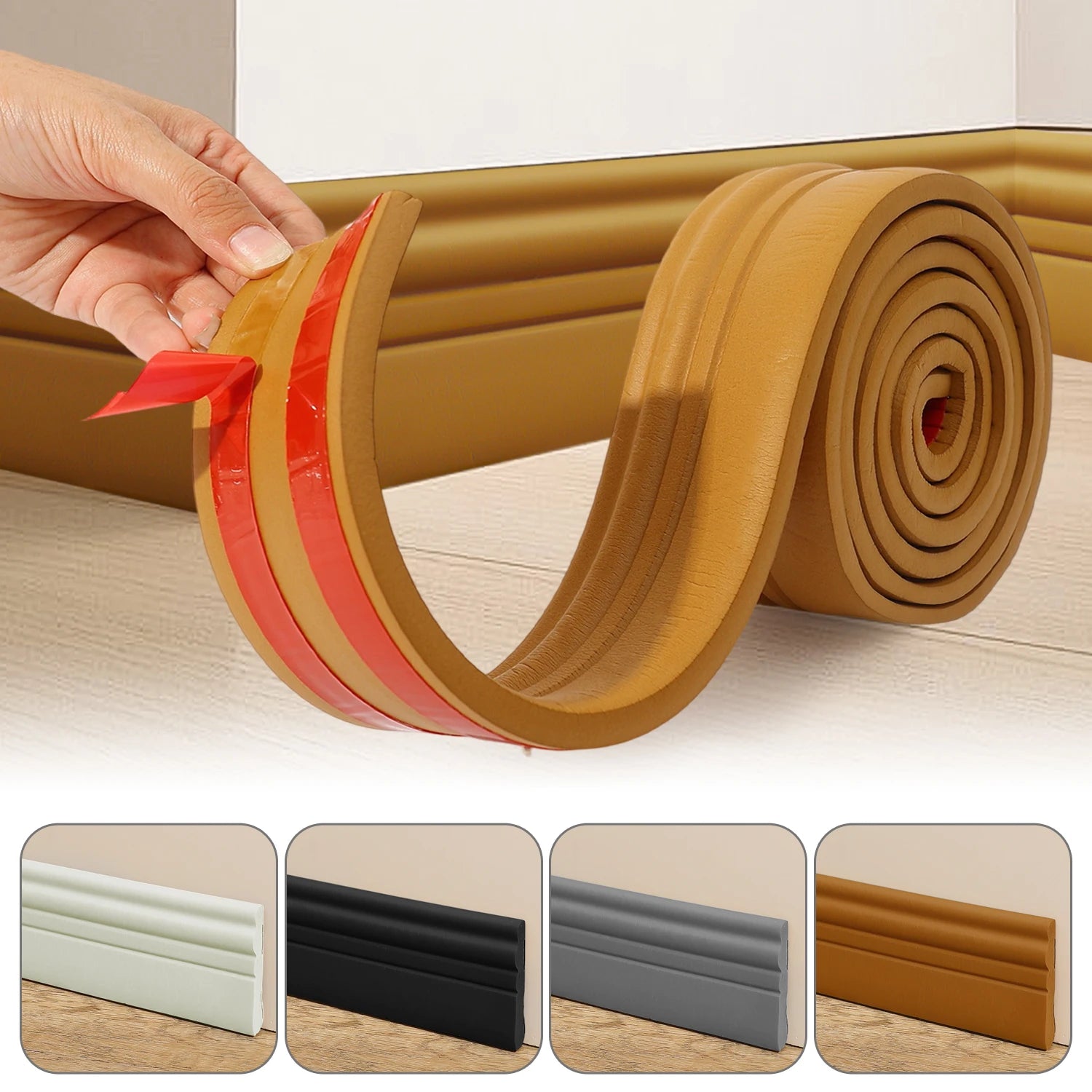 6/2M Waterproof Enclosure Self adhesive Skirting Line 3D Wall Stickers Thickened Anti-collision Decorations Kid's Corner Line