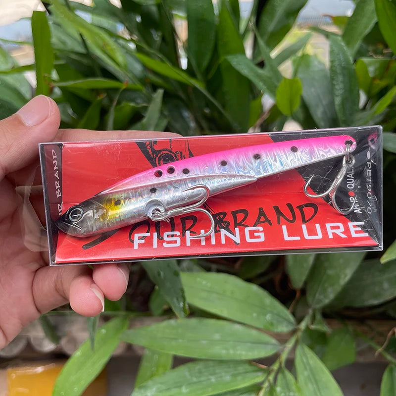 VIB Fishing Lures 35g 44g Sinking Vibration Blade Bait Spinner Spoon Jigging Lures Treble Hooks Bass Fishing Tackle