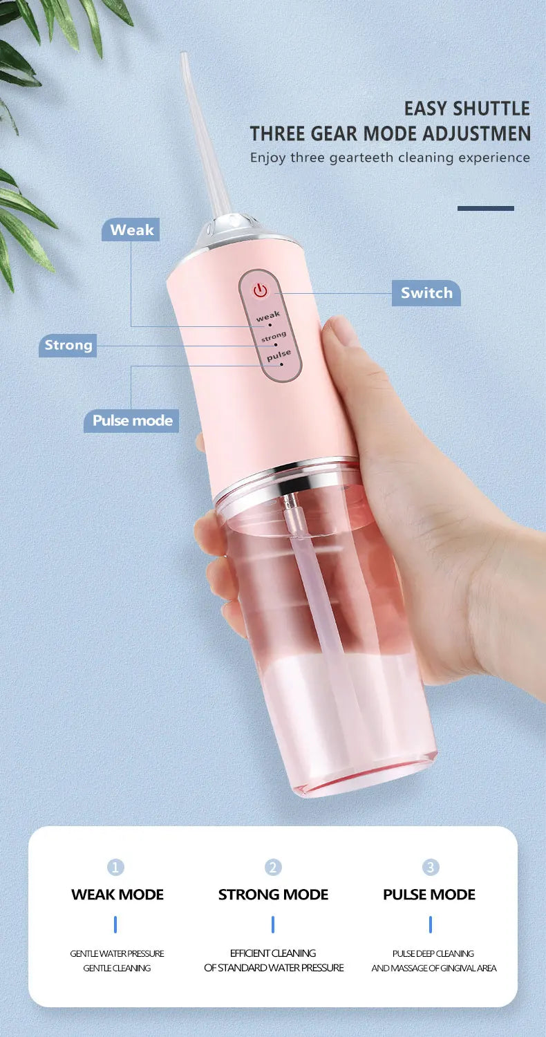 Máy Tăm Nước Cầm Tay USB, 3 Chế Độ, 4 Đầu Phun