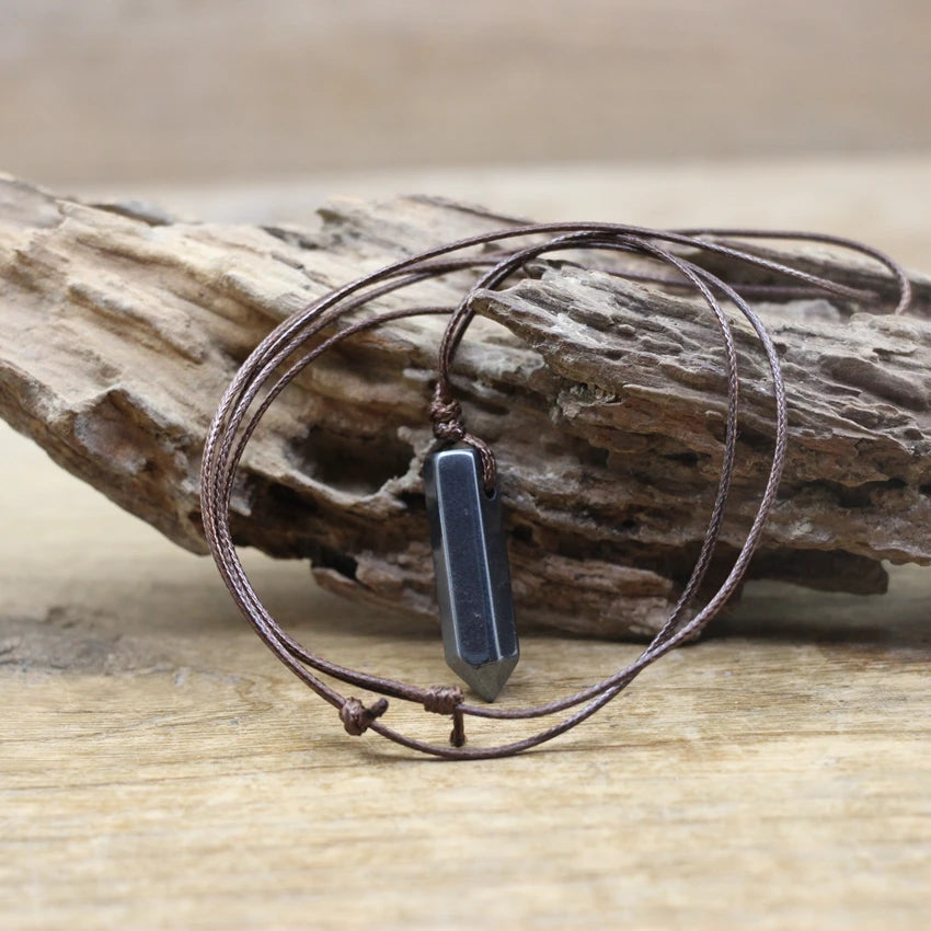 Hexagonal Natural Quartz Stone Necklace