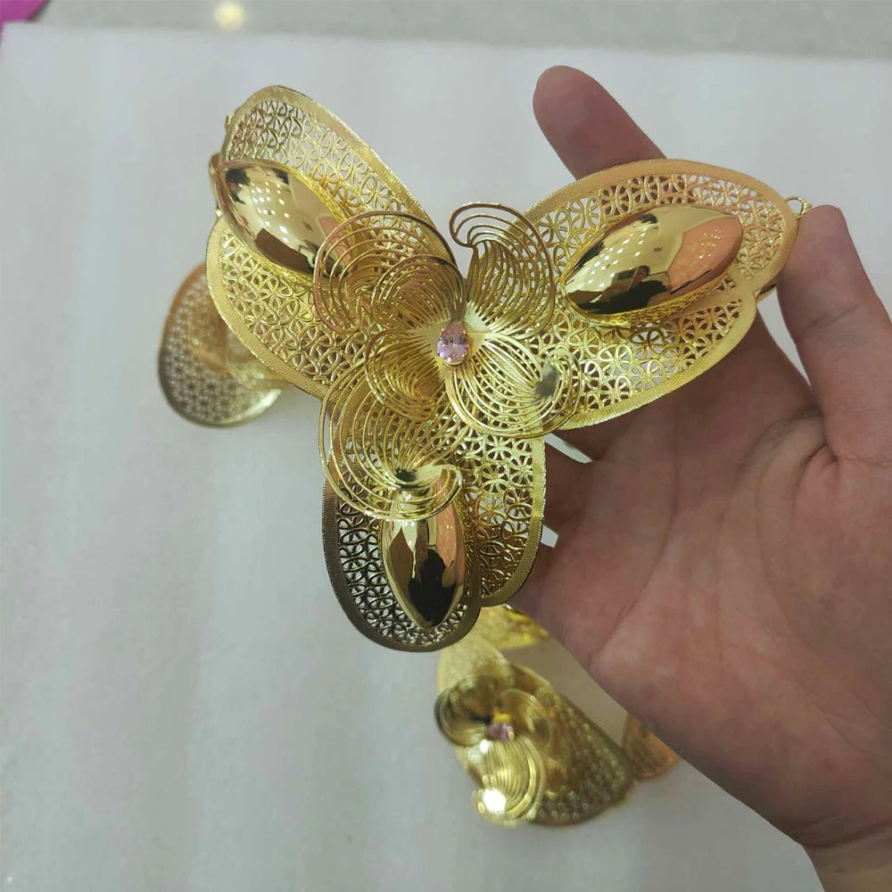 Luxury Dubai Design Italian Gold Plated Jewelry Set for Women