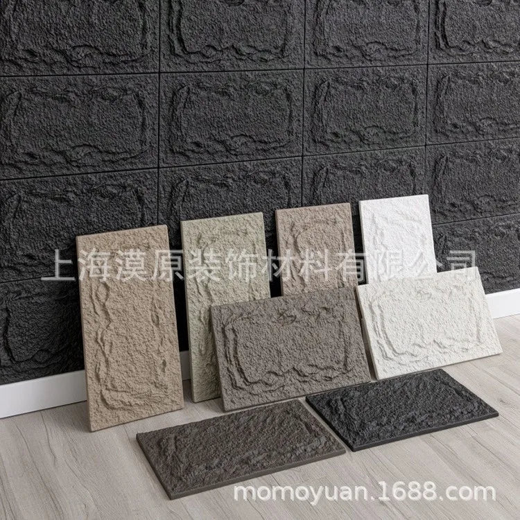 Tấm ốp tường đá 3D PU chống trượt ngoài trời 25x45