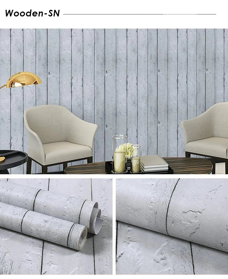 Giấy Dán Tường Vân Gỗ Chống Nước Tự Dính PVC