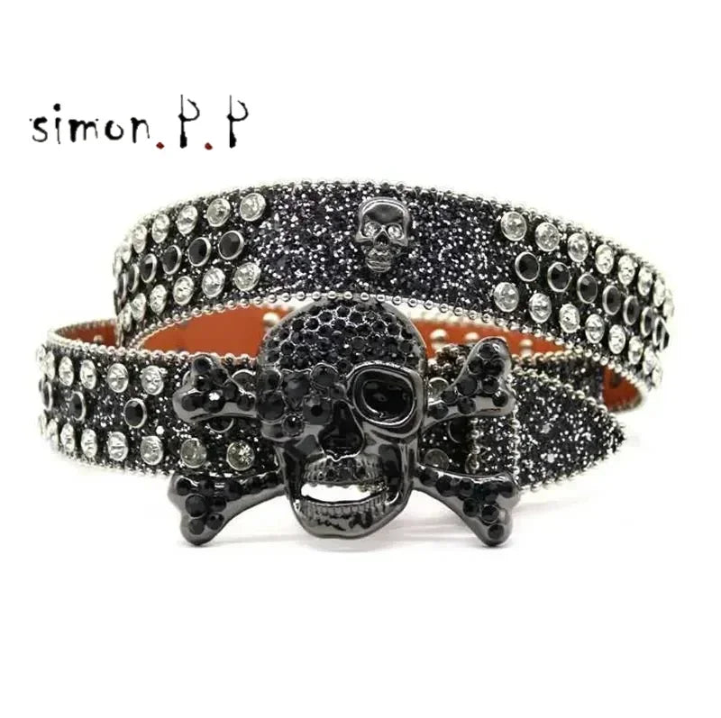BB Simon belt with luxurious rhinestones for men and women