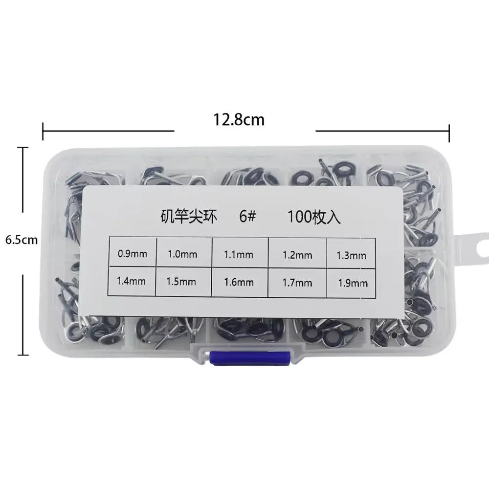 Bộ 100 Vòng Dẫn Dây Cần Câu 10 Loại Ngoài Trời